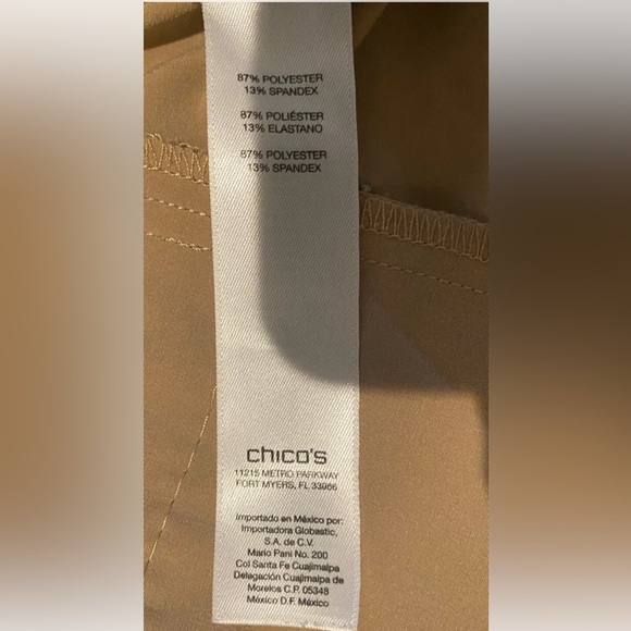 Zenergy Golf By Chicos Tan Capri Pants Chicos Sz 1 (US Sz 8) w/Tee Holder 33Wx23 - Picture 8 of 12